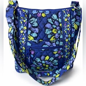 Vera Bradley (2015 ) Hipster Crossbody Navy Floral Shoulder Bag Excellent Cond.